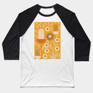 Autumn flowers and leaves in yellow Baseball T-Shirt